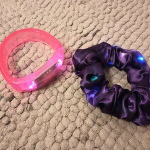 Lot of 2 light up accessories - scrunchie and bracelet